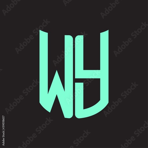 WY Logo monogram with ribbon style design template