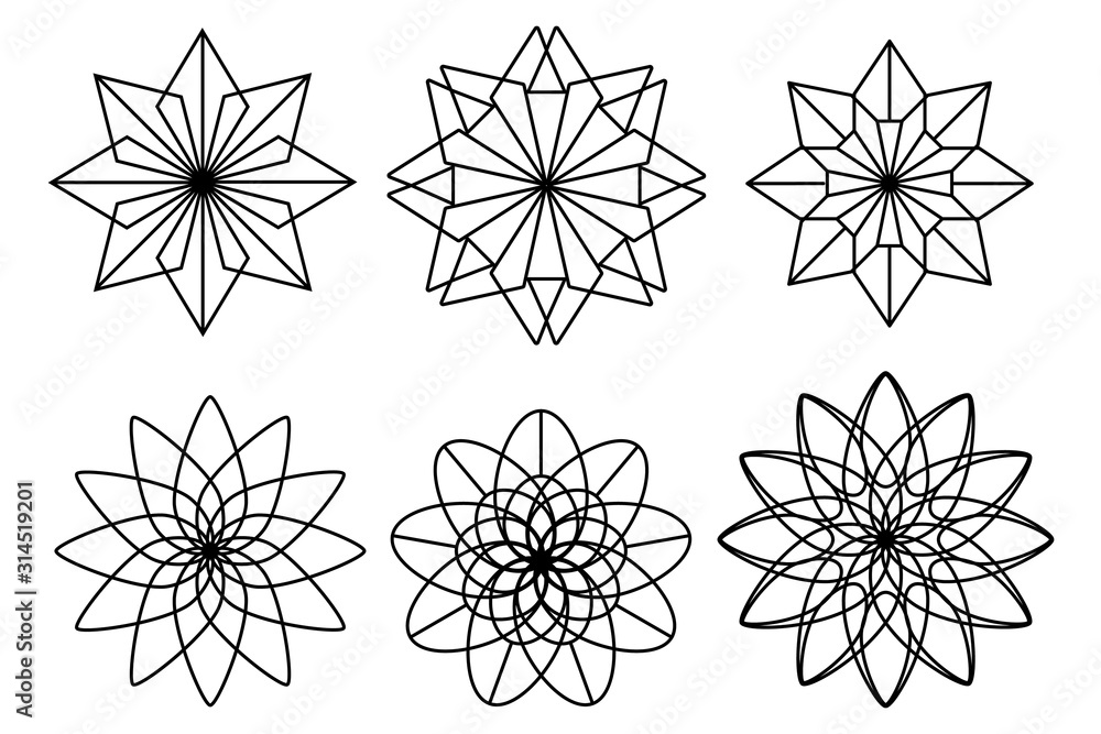 Obraz premium Flowers line art
