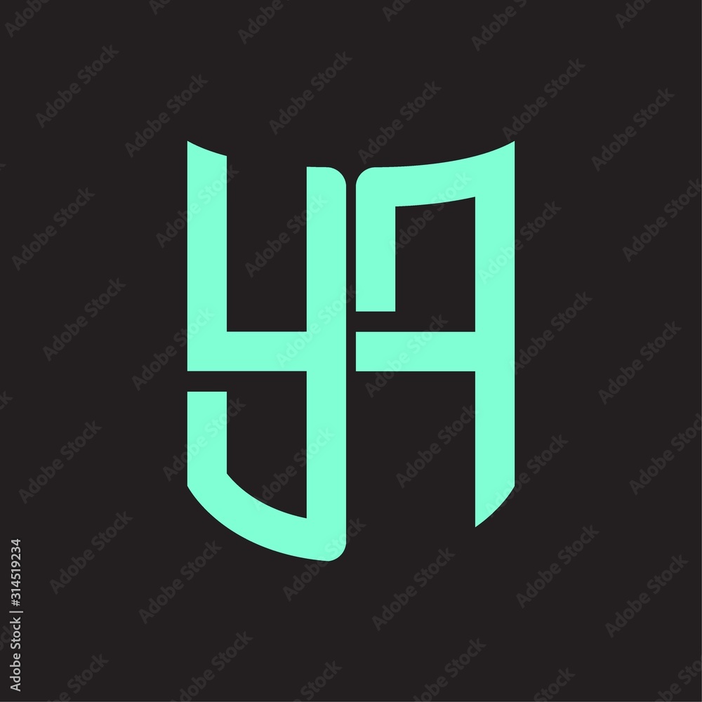 YF Logo monogram with ribbon style design template YF Logo monogram with ribbon style design template