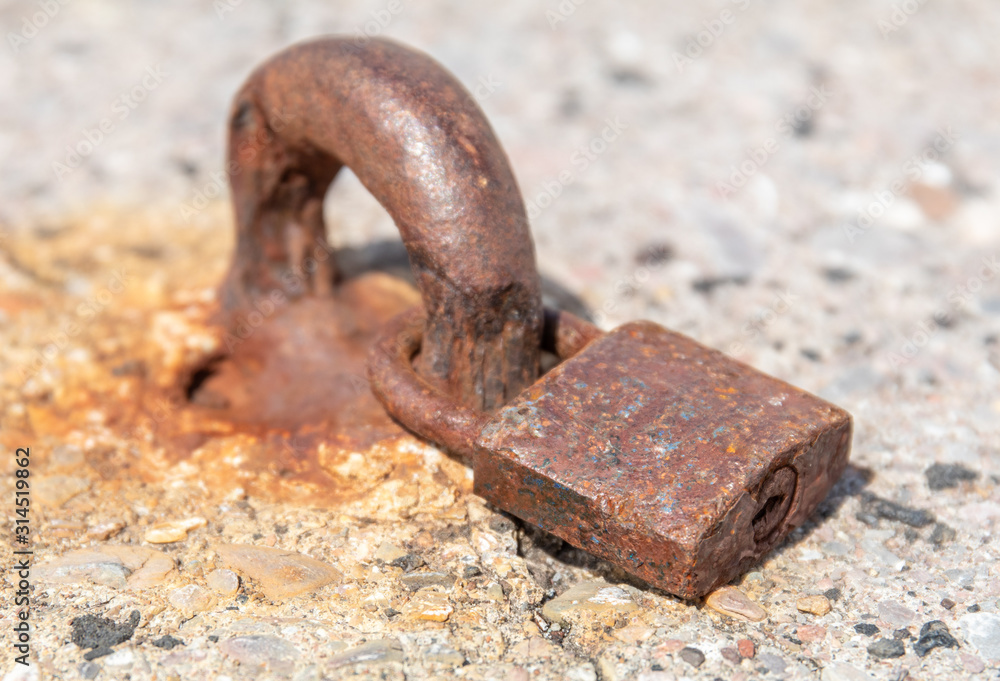 corroded rusty old padlock corroded rusty old padlock