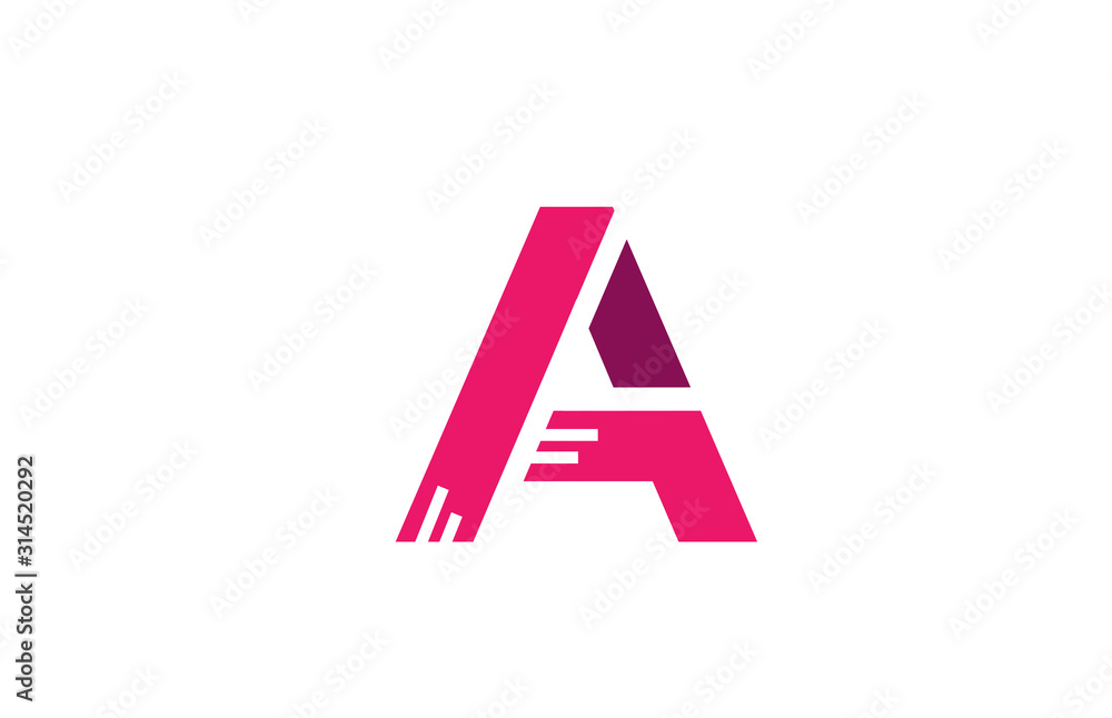pink white alphabet letter A logo design icon for business company pink white alphabet letter A logo design icon for business company
