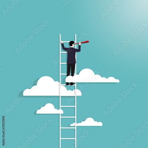 Business vision concept vector flat