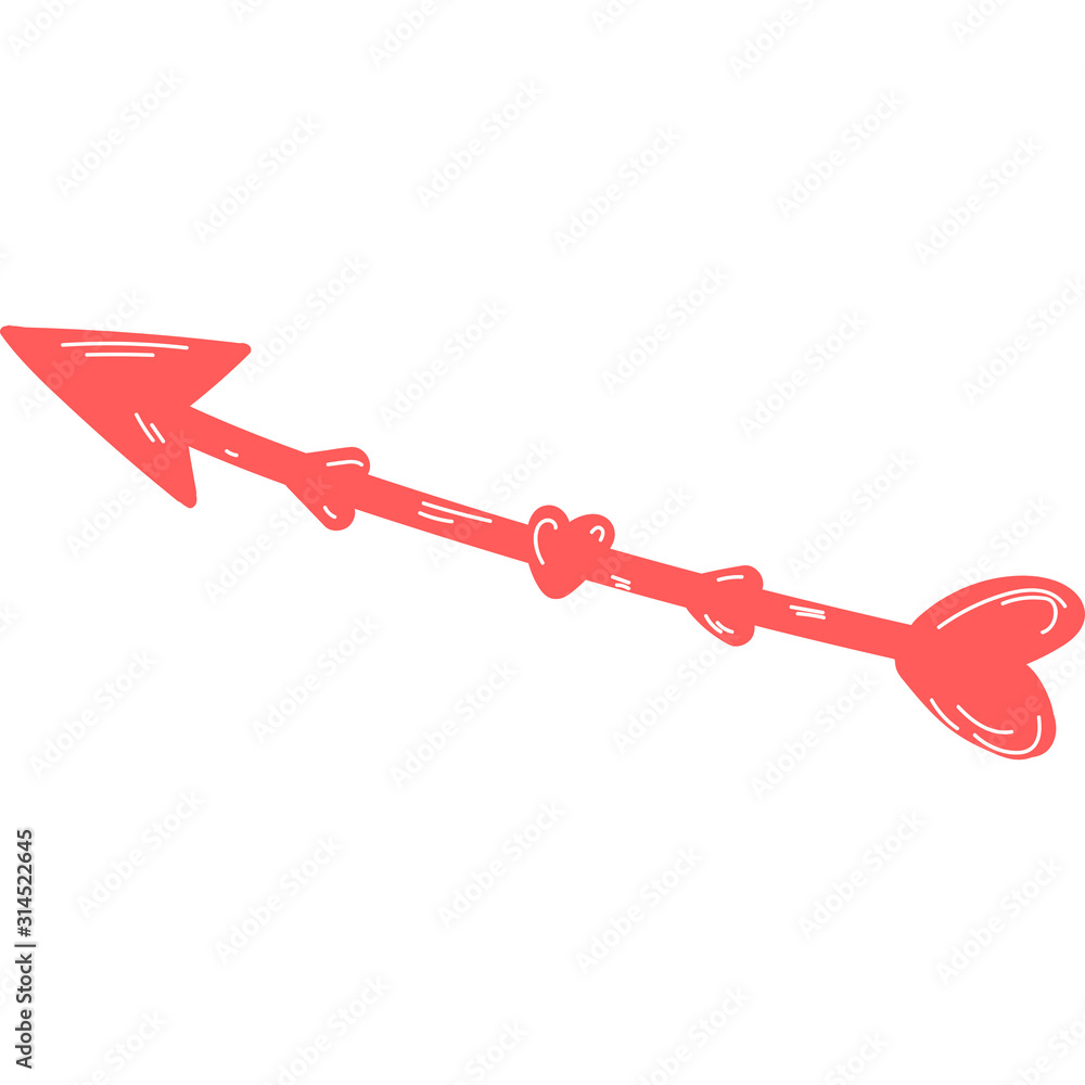 arrow with heart decor single element hand drawn doodle style. illustration. isolated on white background. Valentine's day design for invitations, wedding or greeting cards arrow with heart decor single element hand drawn doodle style. illustration. isolated on white background. Valentine's day design for invitations, wedding or greeting cards