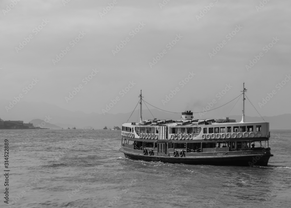 The star ferry in Hong Kong harbor
