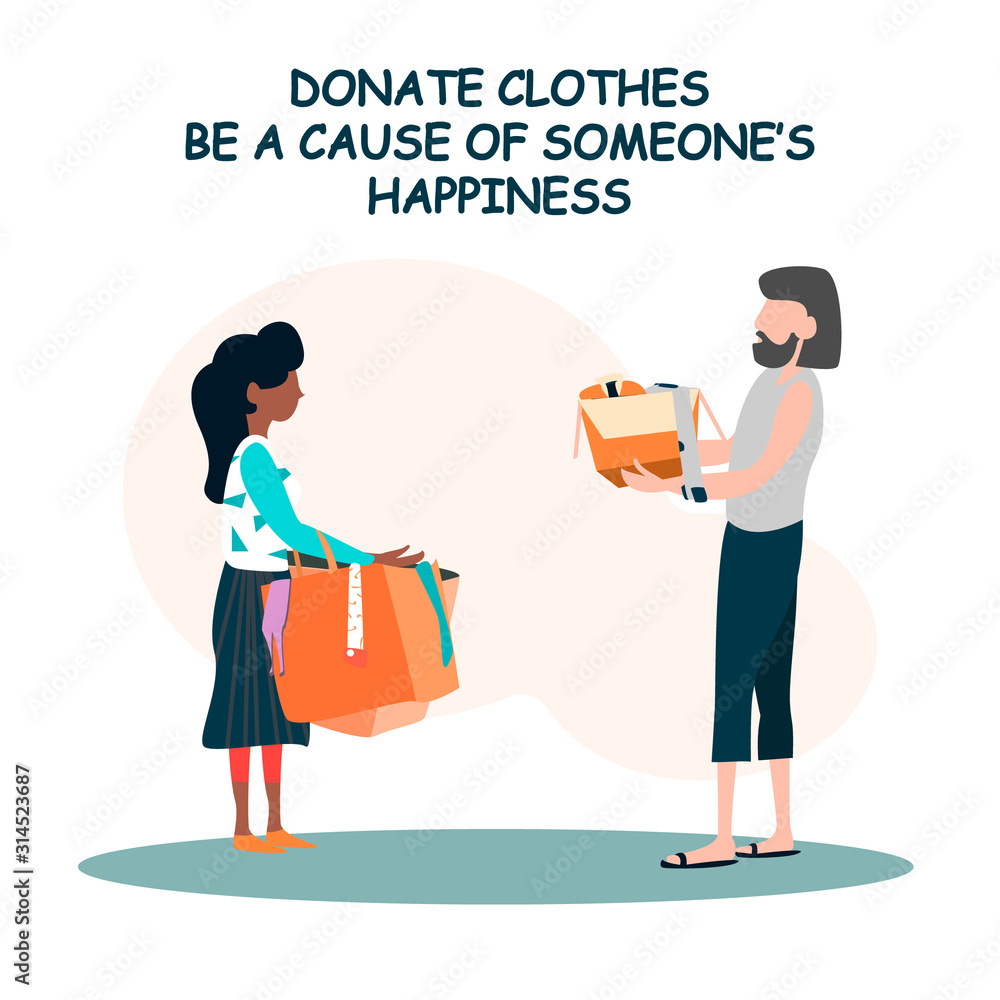 Donation clothes concept vector illustration.