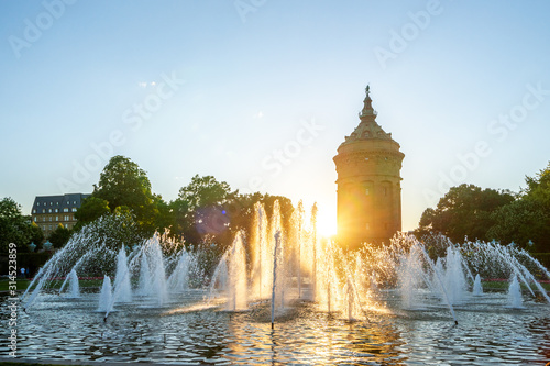 Obraz na płótnie Wasserturm, Mannheim, Deutschland 