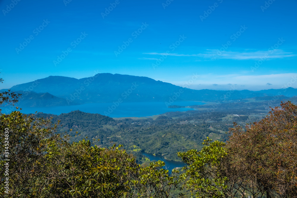 Yojoa Lake from the Mirador of the Cerro Azul Meambar National Park (Panacam). Honduras