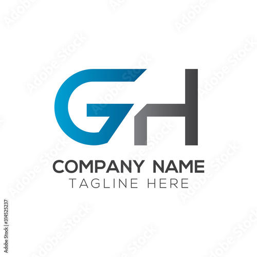 Initial GH Letter Linked Logo. GH letter Type Logo Design vector Template. Abstract Letter GH logo Design