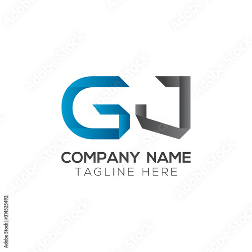 Initial GJ Letter Linked Logo. GJ letter Type Logo Design vector Template. Abstract Letter GJ logo Design