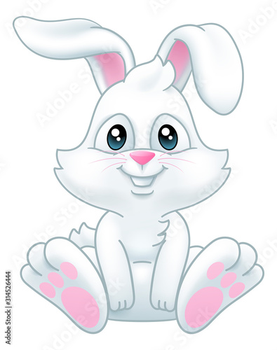 Very cute Easter bunny rabbit cartoon character Fototapeta