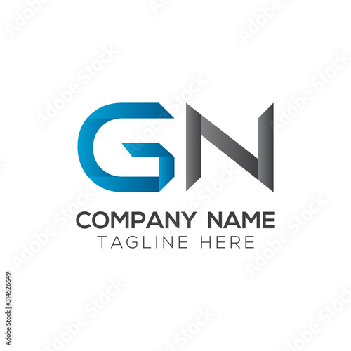 Initial GN Letter Linked Logo. GN letter Type Logo Design vector Template. Abstract Letter GN logo Design