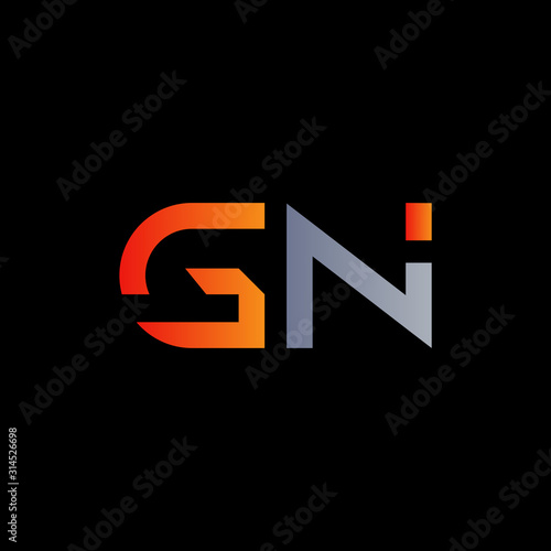 Initial GN Letter Linked Logo. GN letter Type Logo Design vector Template. Abstract Letter GN logo Design photo