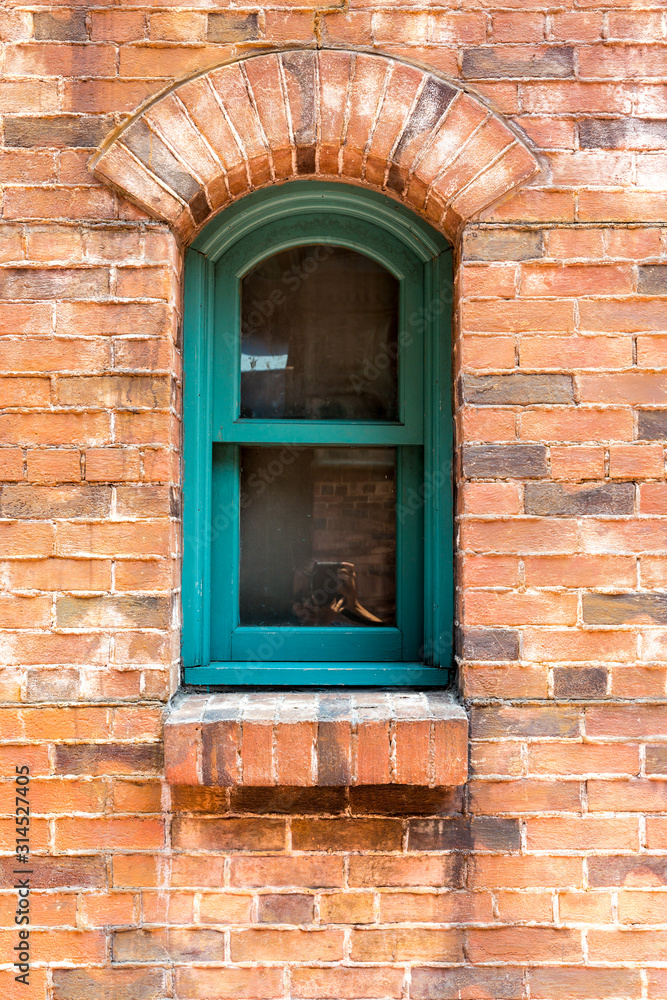 windows on brick building