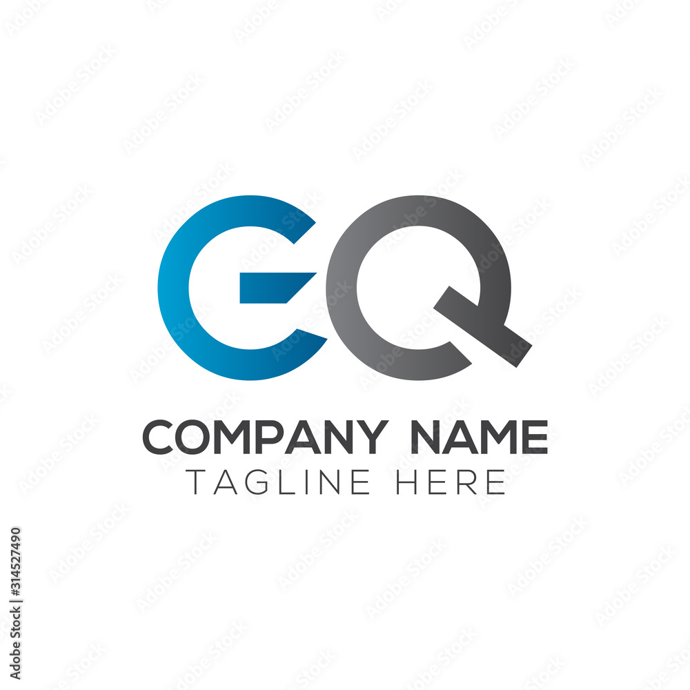 Initial GQ Letter Linked Logo. GQ letter Type Logo Design vector Template. Abstract Letter GQ logo Design