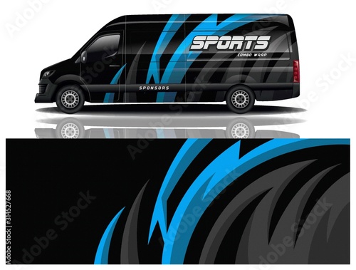 sport car decal wrap design vector