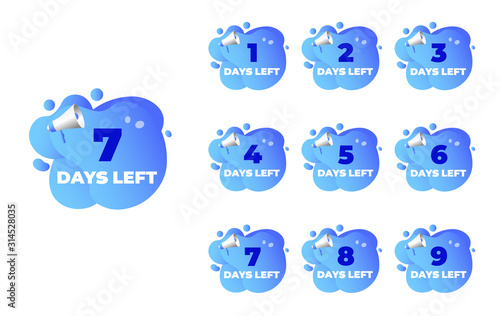 Set of number days left countdown vector illustration template, can be use for promotion, sale, landing page, template, ui, web, mobile app, poster, banner, flyer
