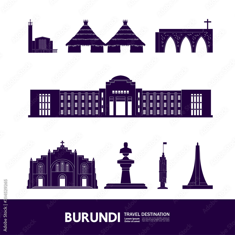 Burundi travel destination grand vector illustration. 
