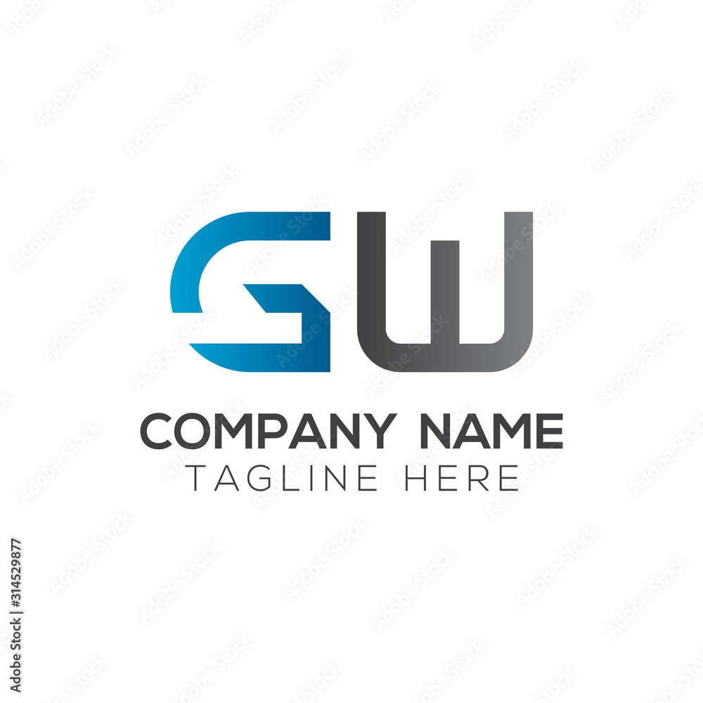 Initial GW Letter Linked Logo. GW letter Type Logo Design vector Template. Abstract Letter GW logo Design