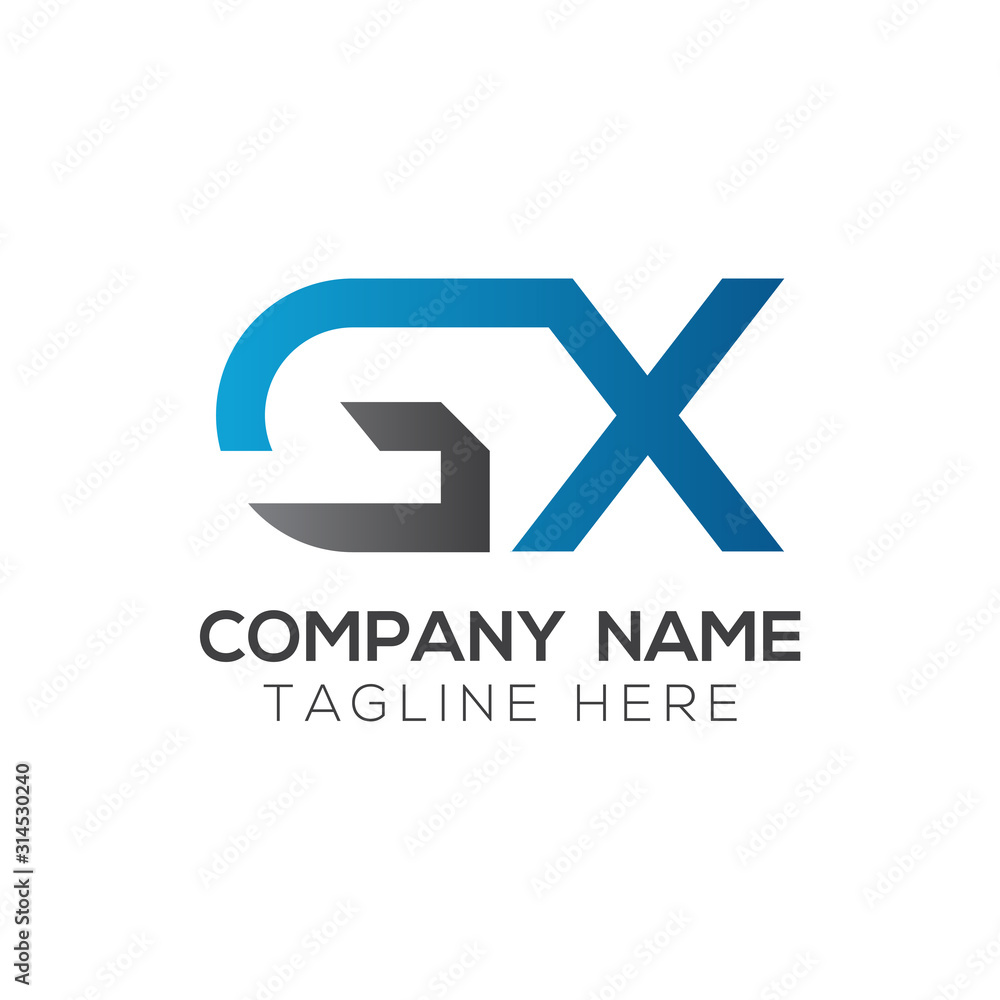 Obraz premium Initial GX Letter Linked Logo. GX letter Type Logo Design vector Template. Abstract Letter GX logo Design