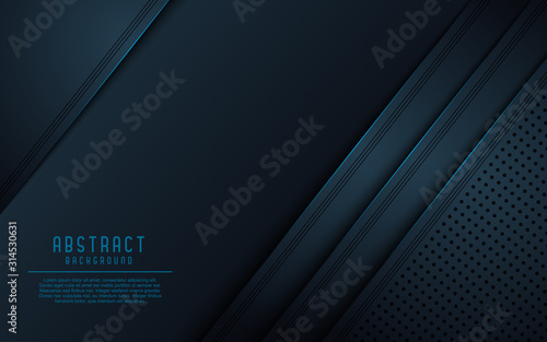 Modern dark navy background with blue light.