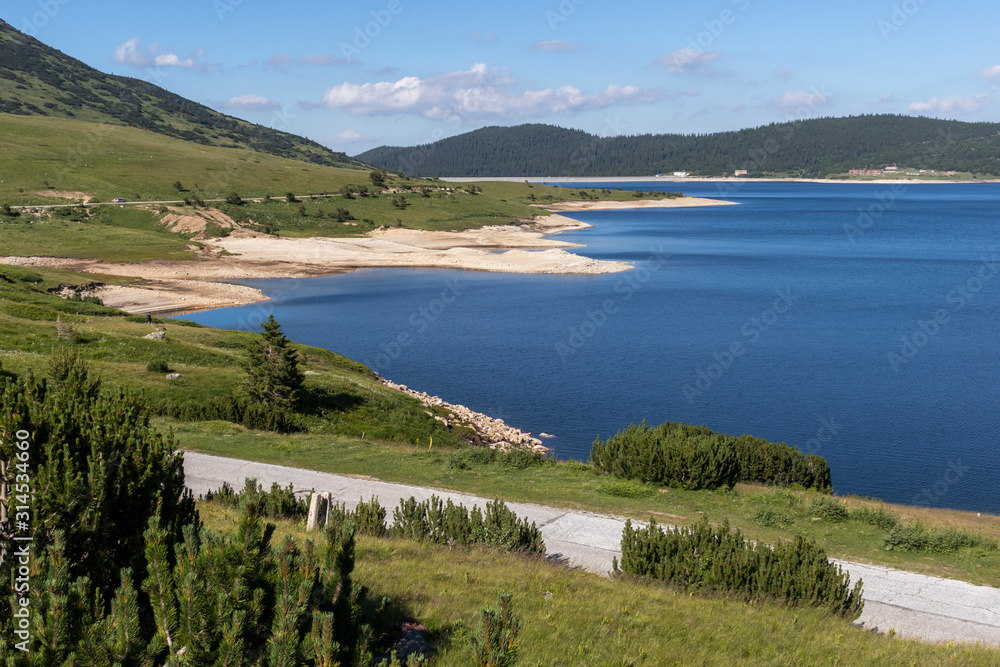 Fototapeta premium Panorama of Belmeken Reservoir, Rila mountain, Bulgaria