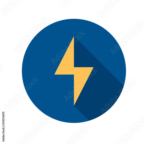 Free Download  Simple flat illustration of lightning. Icon, energy button - GFXLoad