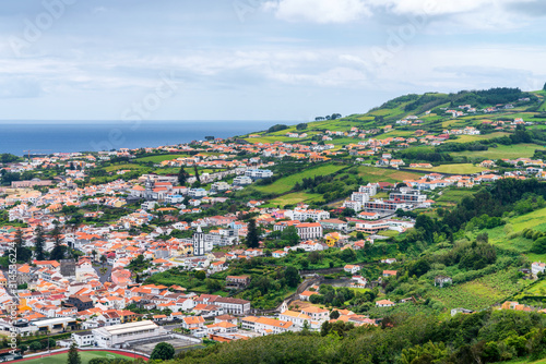 Scenic view of Horta town on Faial Island, Azores © skostep