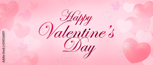 Happy Valentine's Day greeting card design with heart background