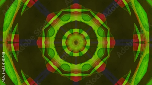 Kaleidoscope Mandala Art Design Abstract Background Loop