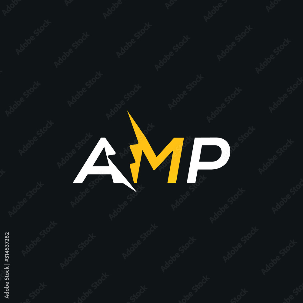 Creative,Modern Letter AMP bolt logo design template vector eps for use electric business purpose Creative,Modern Letter AMP bolt logo design template vector eps for use electric business purpose
