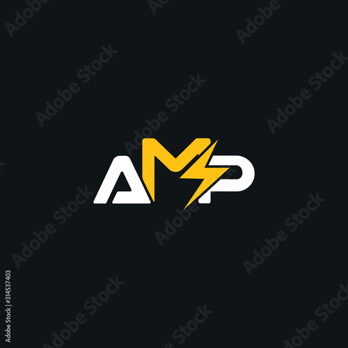 Creative,Modern Letter AMP bolt logo design template vector eps  for use electric business purpose