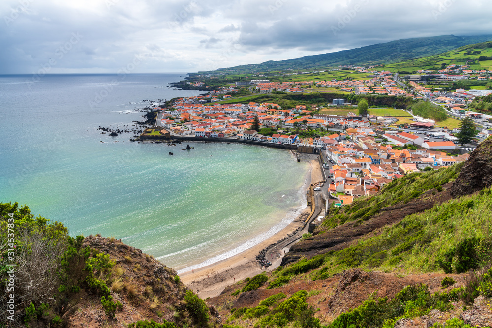 Beautiful beach coastline in the Azores