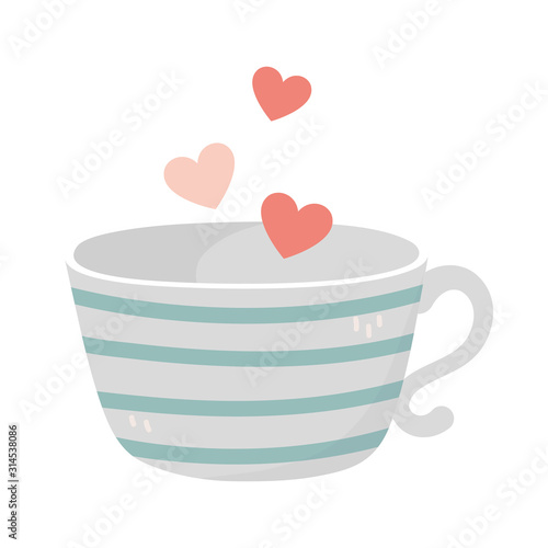 happy valentines day coffee cup flying hearts love romantic
