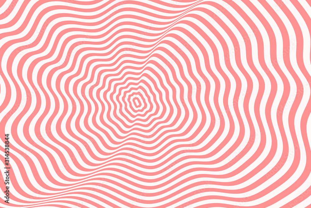 Vector abstract illustration of swirl pattern with smooth lines. Trendy background in op art style, optical illusion. Vector abstract illustration of swirl pattern with smooth lines. Trendy background in op art style, optical illusion.