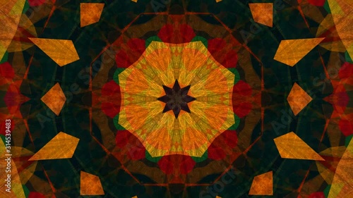 Kaleidoscope Mandala Art Design Abstract Background Loop