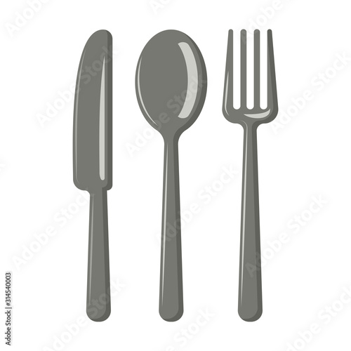 Cutlery. Knife, spoon, fork. Vector graphics. photo