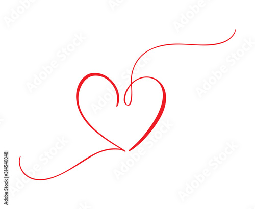 Heart love sign logo. Design flourish element for valentine card. Vector illustration. Infinity Romantic symbol wedding. Template for t shirt, card, poster