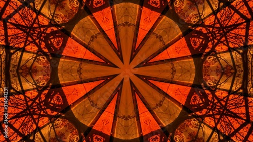 Kaleidoscope Mandala Art Design Abstract Background Loop