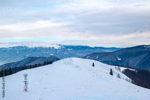 Winter in Cindrel mountains, Romania, Magura peak, 1304m