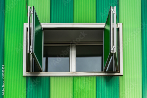 Cityscape of a Green Building in Vallecas (Madrid, Spain) photo