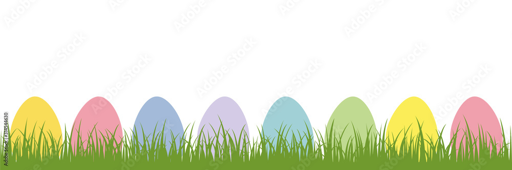 colorful easter eggs in the meadow on white background vector illustration EPS10 colorful easter eggs in the meadow on white background vector illustration EPS10