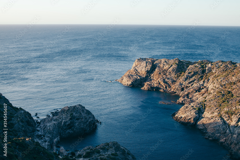 gulf in the mediterranean sea with cliffs and rocks gulf in the mediterranean sea with cliffs and rocks