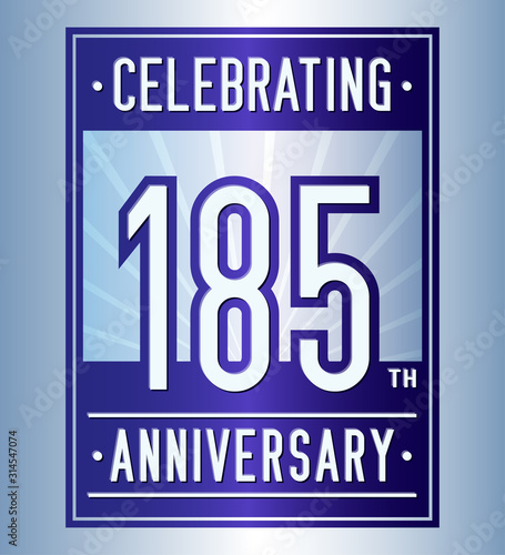 185 years logo design template. Anniversary vector and illustration.