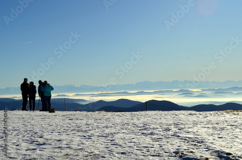 Vom Belchen im Schwarzwald Richtung Alpen schauen