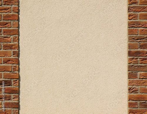 Old red brick wall texture background, orange stone block wall texture, rough and grunge surface as used for backdrop, wallpaper and graphic web design. Interior home new pattern designed structure 