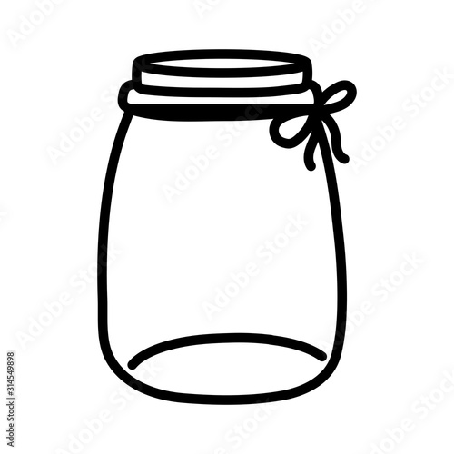 glass jar with ribbon decoration ornament icon thick line
