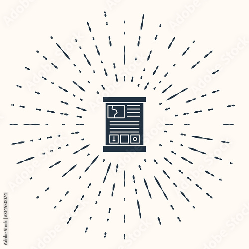 Grey Game guide icon isolated on beige background. User manual, instruction, guidebook, handbook. Abstract circle random dots. Vector Illustration