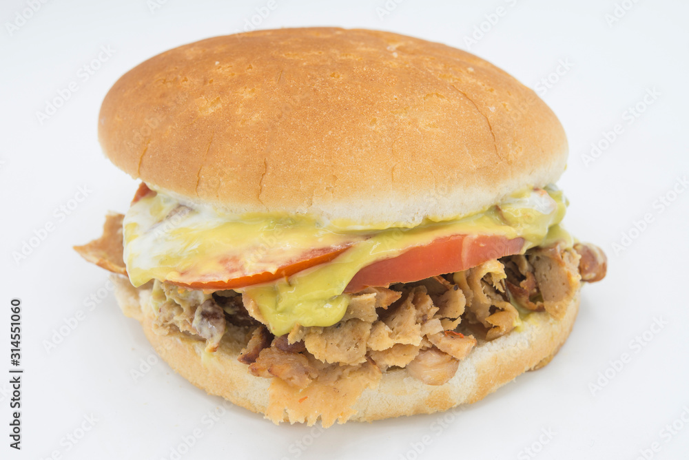 Sandwich Churrasco italiano typical chilean food Sandwich Churrasco italiano typical chilean food