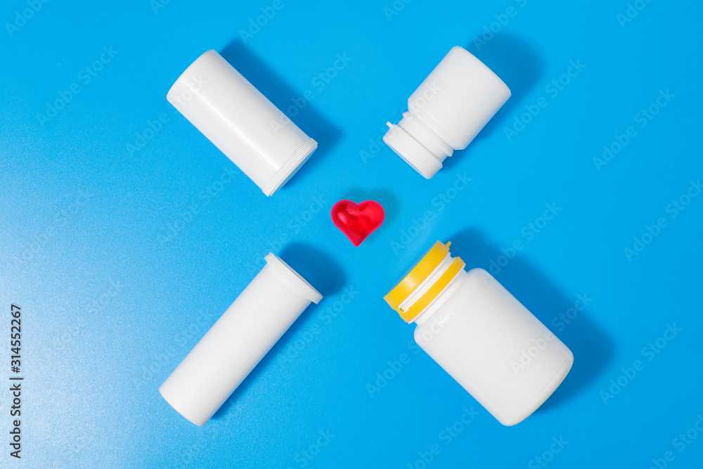 Fototapeta premium Collage of pills and capsules with medicine