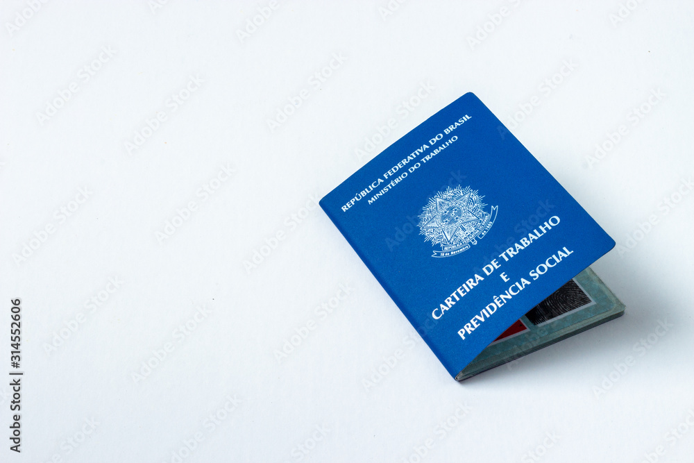 Brazilian work permite, in a white background. Copy Space. Brazilian work permite, in a white background. Copy Space.